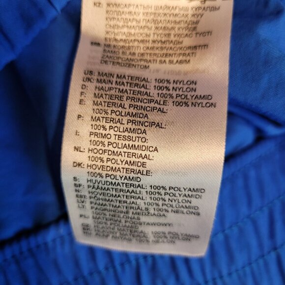 Vtg Adidas Trefoil Packable Hood Windbreaker Track Jacket M Pockets Blue Y2K - Picture 7 of 12